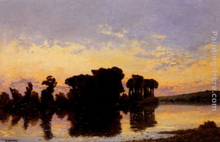 Hippolyte Camille Delpy Soleil Couchant Sur La Seine Pres Nantes